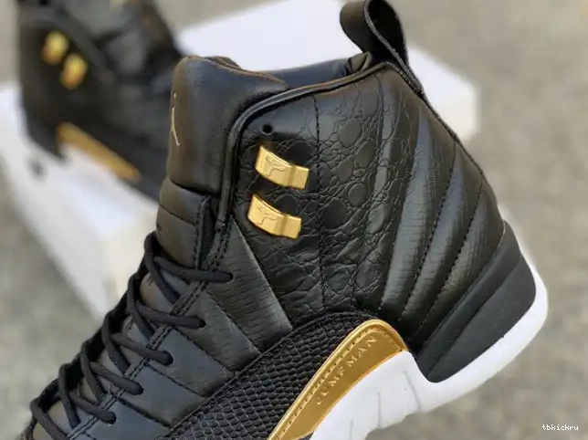 Rep TBkick AO6068-007 Metallic 'Reptile' 12 Air Black Jordan Gold-White Retro 0531